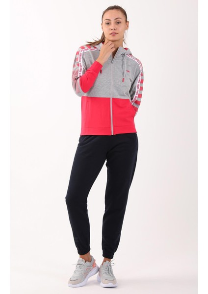 Regular Kadın Kapşonlu Uzun Kol Gri Melanj Tracktop 18377 fırsatları