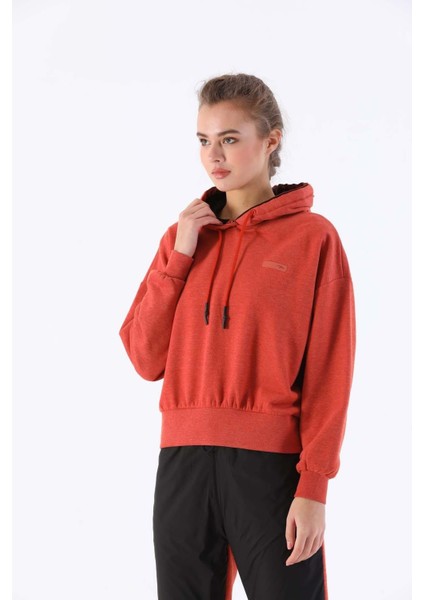 Oversize Kadın Kapşonlu Uzun Kol Kiremit Sweatshirt 20335 modelleri
