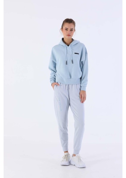 Oversize Kadın Kapşonlu Uzun Kol Sisli Mavi Sweatshirt 20335 fırsatları