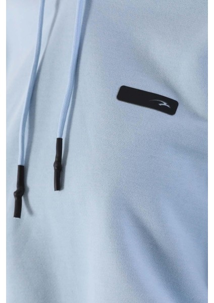 Oversize Kadın Kapşonlu Uzun Kol Sisli Mavi Sweatshirt 20335 indirimleri