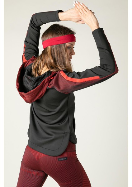 SlimFit Kadın Kapşonlu Uzun Kol Siyah Tracktop 815015 fiyatları