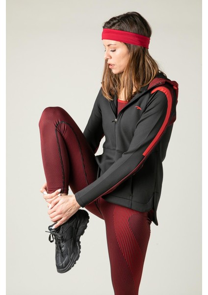 SlimFit Kadın Kapşonlu Uzun Kol Siyah Tracktop 815015 modelleri