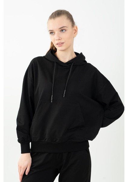 Oversize Kadın Kapüşonlu Siyah Sweatshirt fiyatları