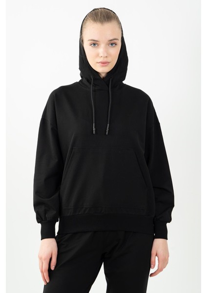 Oversize Kadın Kapüşonlu Siyah Sweatshirt fırsatları