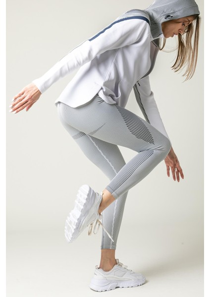 SlimFit Kadın Kapşonlu Uzun Kol Beyaz Tracktop 815015 fiyatları