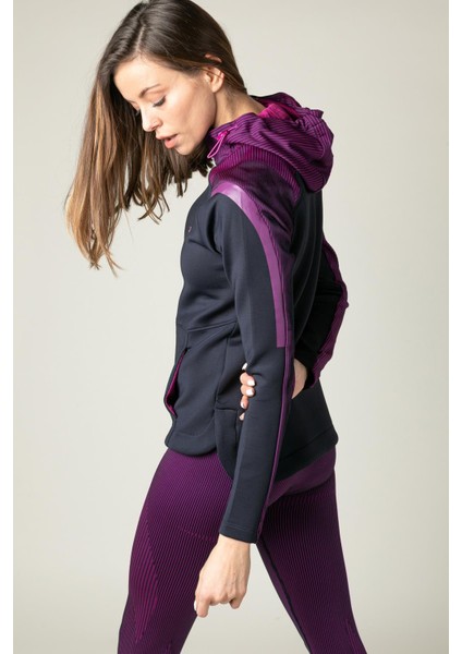 SlimFit Kadın Kapşonlu Uzun Kol Lacivert Tracktop 815015 indirimleri