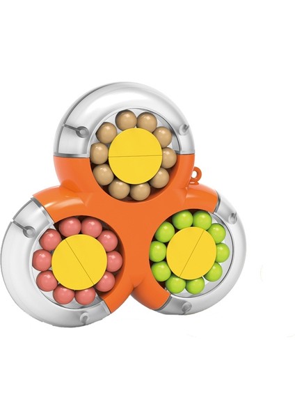 4 Adet Üçgen Dönen Sihirli Fasulye (Üçgen Canlı Turuncu) Turuncu (Yurt Dışından)