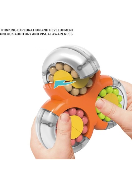 4 Adet Üçgen Dönen Sihirli Fasulye (Üçgen Canlı Turuncu) Turuncu (Yurt Dışından) modelleri