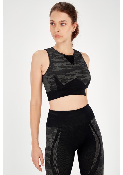 SlimFit Kadın Bisiklet Yaka Kolsuz Siyah Bra 813054