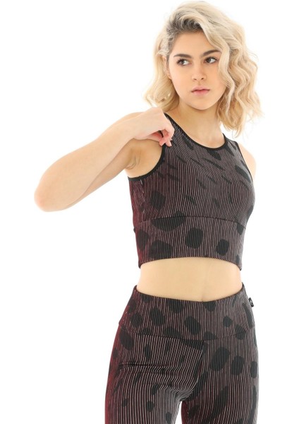 SlimFit Kadın Bisiklet Yaka Kolsuz Basic Kırmızı Bra 20490