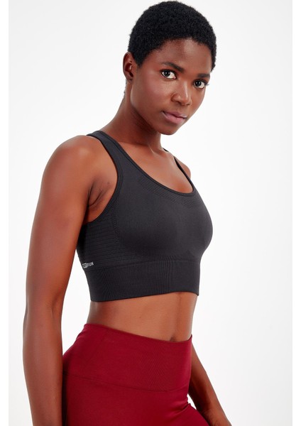 Maraton SlimFit Kadın Bisiklet Yaka Kolsuz Siyah Bra 813047 modelleri