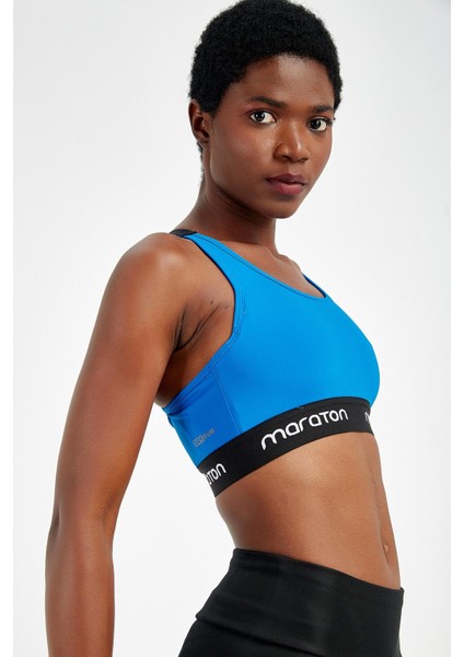 SlimFit Kadın Atlet Yaka Kolsuz Saks Bra 17170 modelleri