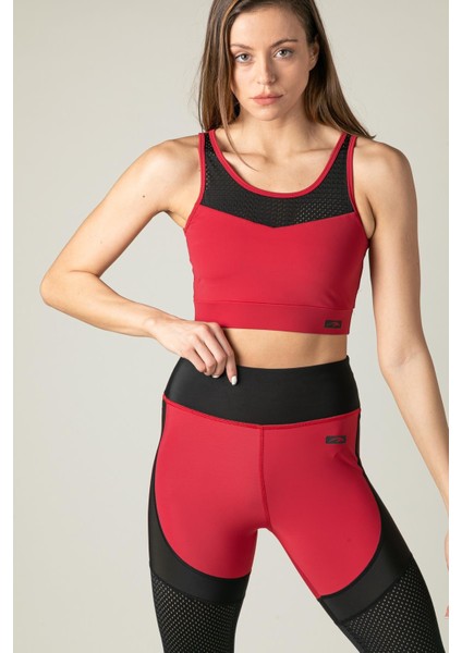 SlimFit Kadın Atlet Yaka Kolsuz Kırmızı Bra 18513