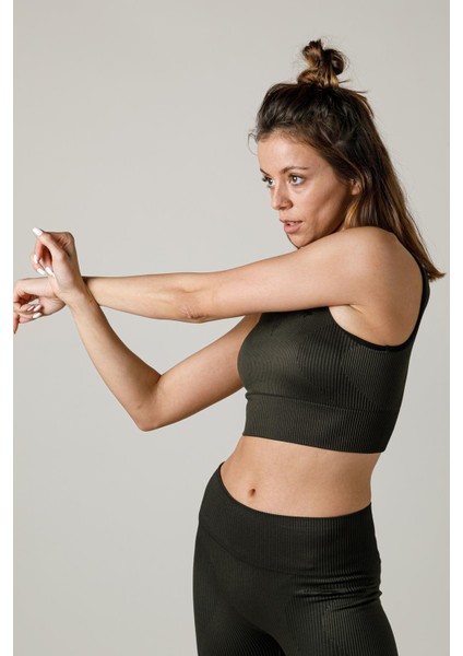 SlimFit Kadın Bisiklet Yaka Kolsuz Haki Bra 813055 fırsatları