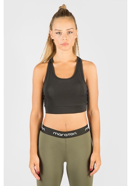 SlimFit Kadın Atlet Yaka Kolsuz Siyah Bra 17681 modelleri