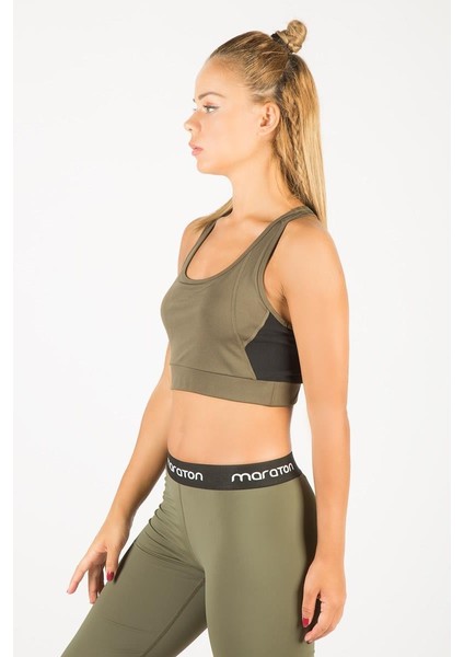 SlimFit Kadın Atlet Yaka Kolsuz Haki Bra 17681 modelleri