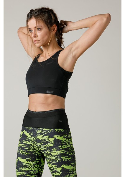 SlimFit Kadın Atlet Yaka Kolsuz Siyah Bra 18513