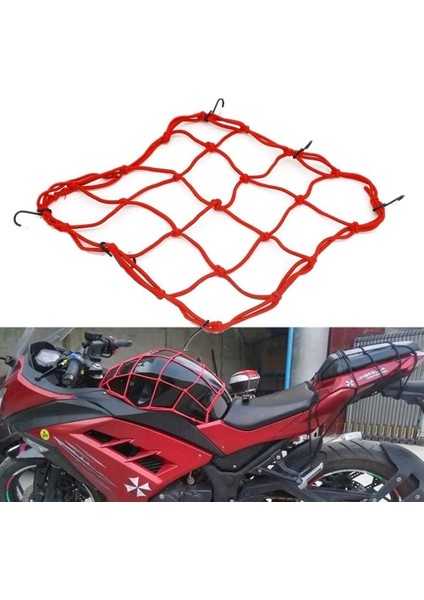 Motosiklet Kask Filesi – 6 Kanca | Kırmızı | 1 Metre Esneyebilir modelleri