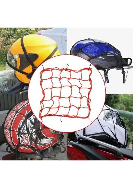 Motosiklet Kask Filesi – 6 Kanca | Kırmızı | 1 Metre Esneyebilir fırsatları