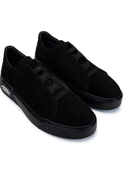 Erkek Deri Siyah Süet Sneakers & Spor Ayakkabı 352 23370 Erk Ayk Y25 Sıyah Suet