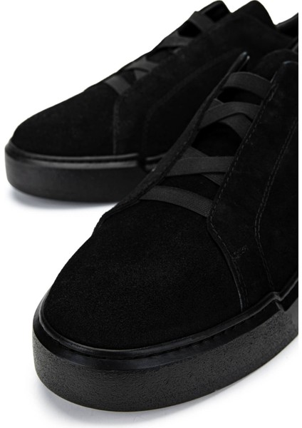 Erkek Deri Siyah Süet Sneakers & Spor Ayakkabı 352 23370 Erk Ayk Y25 Sıyah Suet