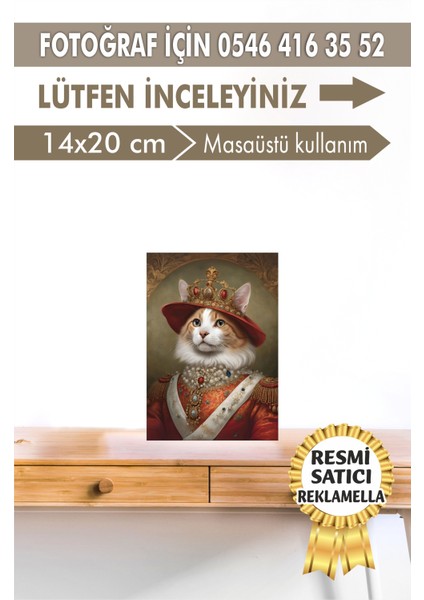 No:75 Kişiye Özel Tasarım Evcil Hayvan Tablosu Patili Hediyelik Kraliyet Kıyafetli Portresi