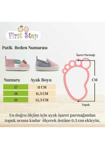 Kedi Nakışlı Çizgili Patik - Kırmızı 12-16 Ay / No.19 fırsatları