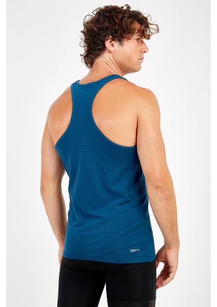 SlimFit Erkek Atlet Yaka Kolsuz Petrol Atlet 824009