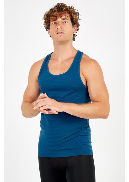SlimFit Erkek Atlet Yaka Kolsuz Petrol Atlet 824009