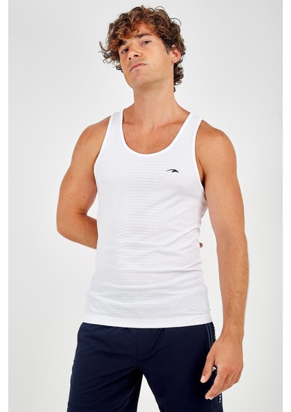 SlimFit Erkek Atlet Yaka Kolsuz Beyaz Atlet 824009