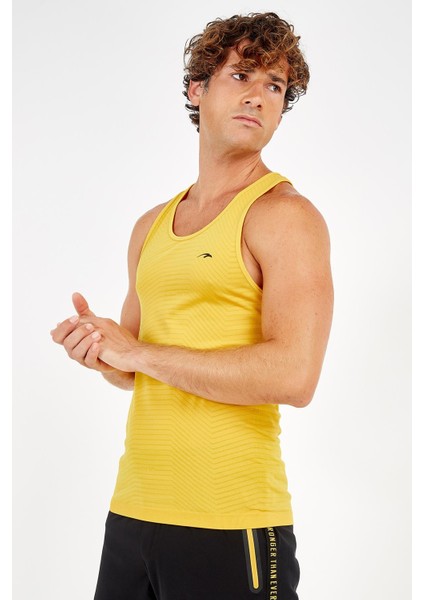 SlimFit Erkek Atlet Yaka Kolsuz Sarı Atlet 824009