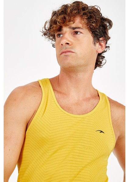 SlimFit Erkek Atlet Yaka Kolsuz Sarı Atlet 824009