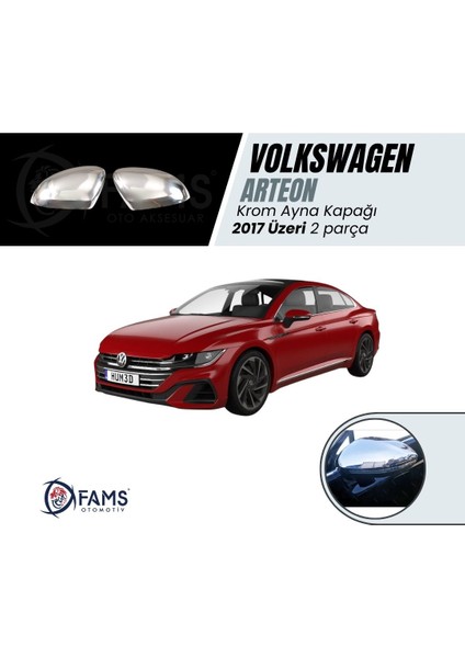 Volkswagen Arteon 2017 Üzeri Krom Ayna Kapağı 2 Parça Paslanmaz Çelik