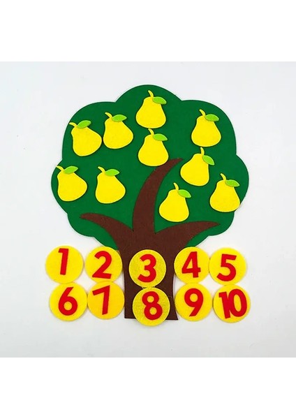 Dokunmasız Dıy Çocuk Yapım Bulmacası El Yapımı Havuç Elma Ağacı Dijital Öğretim Montessori Oyuncaklar Bebek Oyuncaklar Toddler Renk: Armut (Yurt Dışından)
