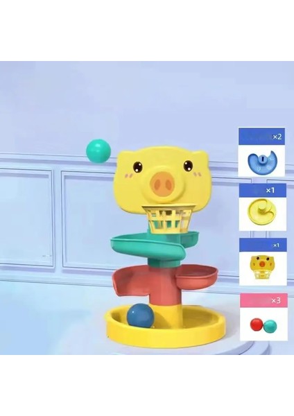 Toddler Için Top Damla Oyuncaklar 1-3 Montessori Istifleme Kulesi Oyuncak Bebek Geliştirme Oyunları Eğitim Öğrenme Aktivitesi Doğum Günü Hediye Rengi: 3 Katman Domuz (Yurt Dışından)