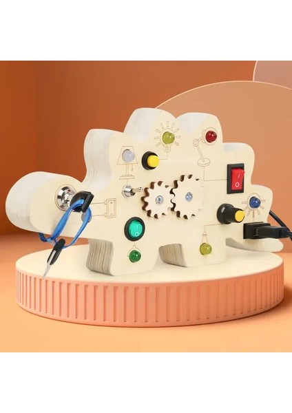 Montessori Meşgul Tahta Devre LED Işık Soketi Açık/kapalı Bebek Erken El Iyi Bilişsel Eğitim Öğretim Yardımcıları Oyuncak Hediyeleri Meşgul Koç: Pusula (Yurt Dışından)