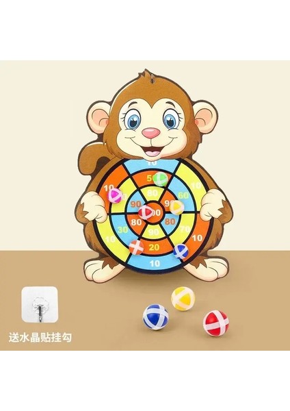 Montessori Sport Slingshot Hedef Yapışkan Top Dart Basketbol Masa Oyunları Eğitim Çocuk Açık Hava Oyun Oyuncak Renk: Monkey 3 Balls (Yurt Dışından)
