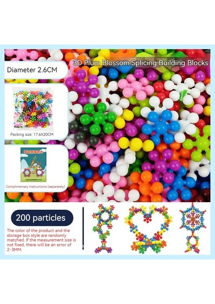 Çocuklar Renkli Plastik Erik Çiçeği Yapı Taşları Eğlenceli Monte Edilmiş Kar Tanesi Parçaları Aydınlatma Erken Eğitim Oyuncakları Renk: Opp 200PCS (Yurt Dışından)