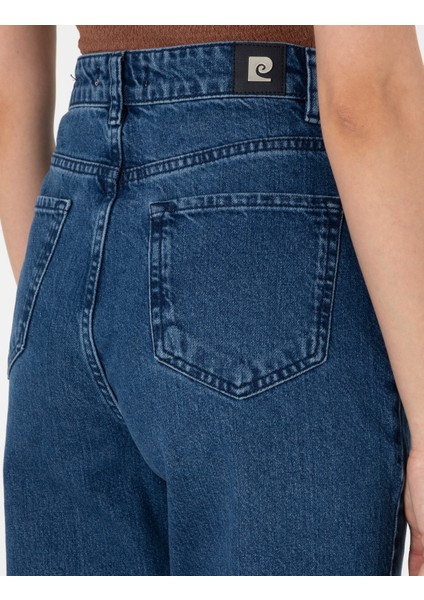 Kadın Mavi Mom High Waist Fit Jean Pantolon 50307837-VR036