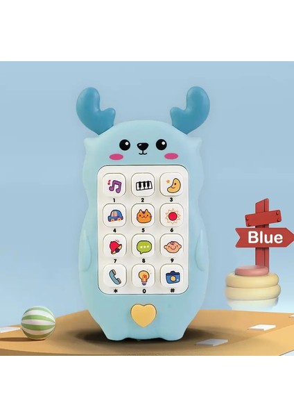 Bebek Telefon Oyuncakları Müzik Ses Telefon Uyku Oyuncakları ile Teether Simülasyonlu Telefon Bebek Bulmaca Erken Eğitim Oyuncak Çocuk Hediyeleri Renk: Geyik Mavisi (Yurt Dışından)