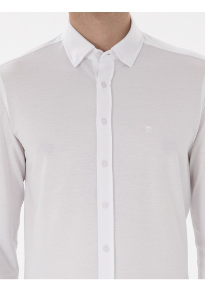 Erkek Beyaz Slim Fit Uzun Kollu Gömlek 50301749-VR013