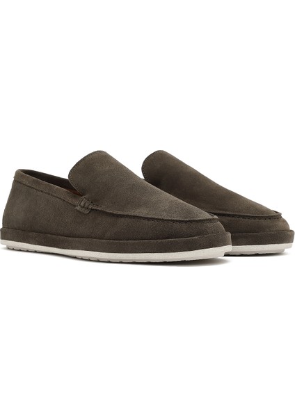 Erkek Haki Süet Deri Loafer 25SFD612310