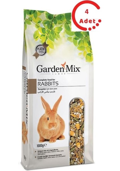 Gardenmix Tavşan Yemi 1 kg x 4 Adet