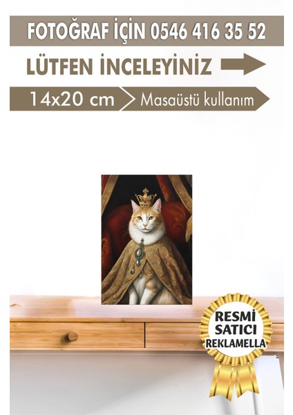 No:76 Kişiye Özel Tasarım Evcil Hayvan Tablosu Patili Hediyelik Kraliyet Kıyafetli Portresi