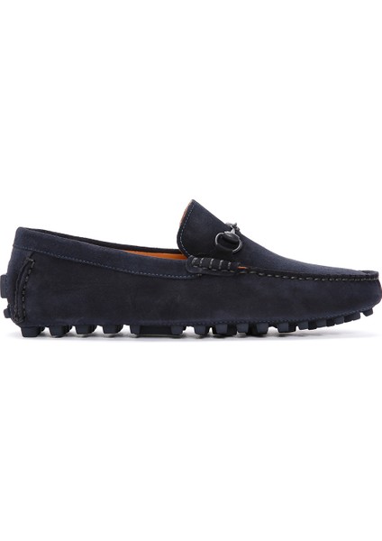 Erkek Lacivert Süet Deri Loafer 25sfd630810
