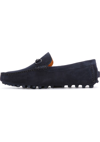 Erkek Lacivert Süet Deri Loafer 25sfd630810