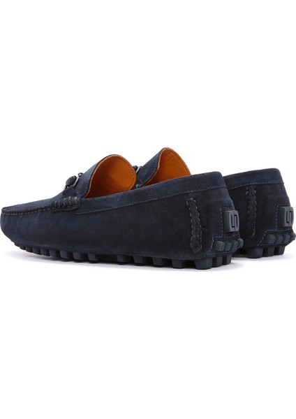 Erkek Lacivert Süet Deri Loafer 25sfd630810