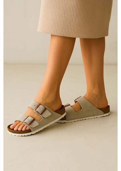 Birkenstocs Unisex Ortopedik Tabanlı Terlik Çift Bantlı Tokalı Günlük Rahat Ev & Dışarı Terliği