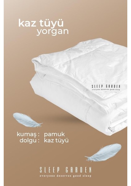 Kaz Tüyü Yorgan Tela Çantalı Tek Kişilik (155x215)