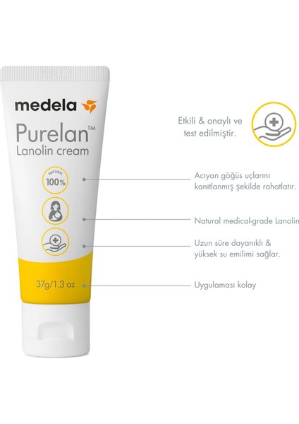 Purelan 7 Gram Lanolin Göğüs Ucu Kremi - Ağrıyan Göğüs Ucu ve Kuru Ciltler Için Hızlı Rahatlık